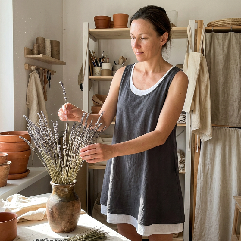 Anouk™ | Sleeveless Layered Tummy-Flattering Dress