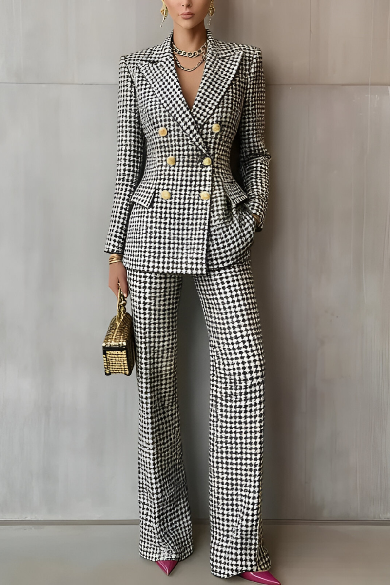 Celyn™ | Elegant Checked Two-Piece Set