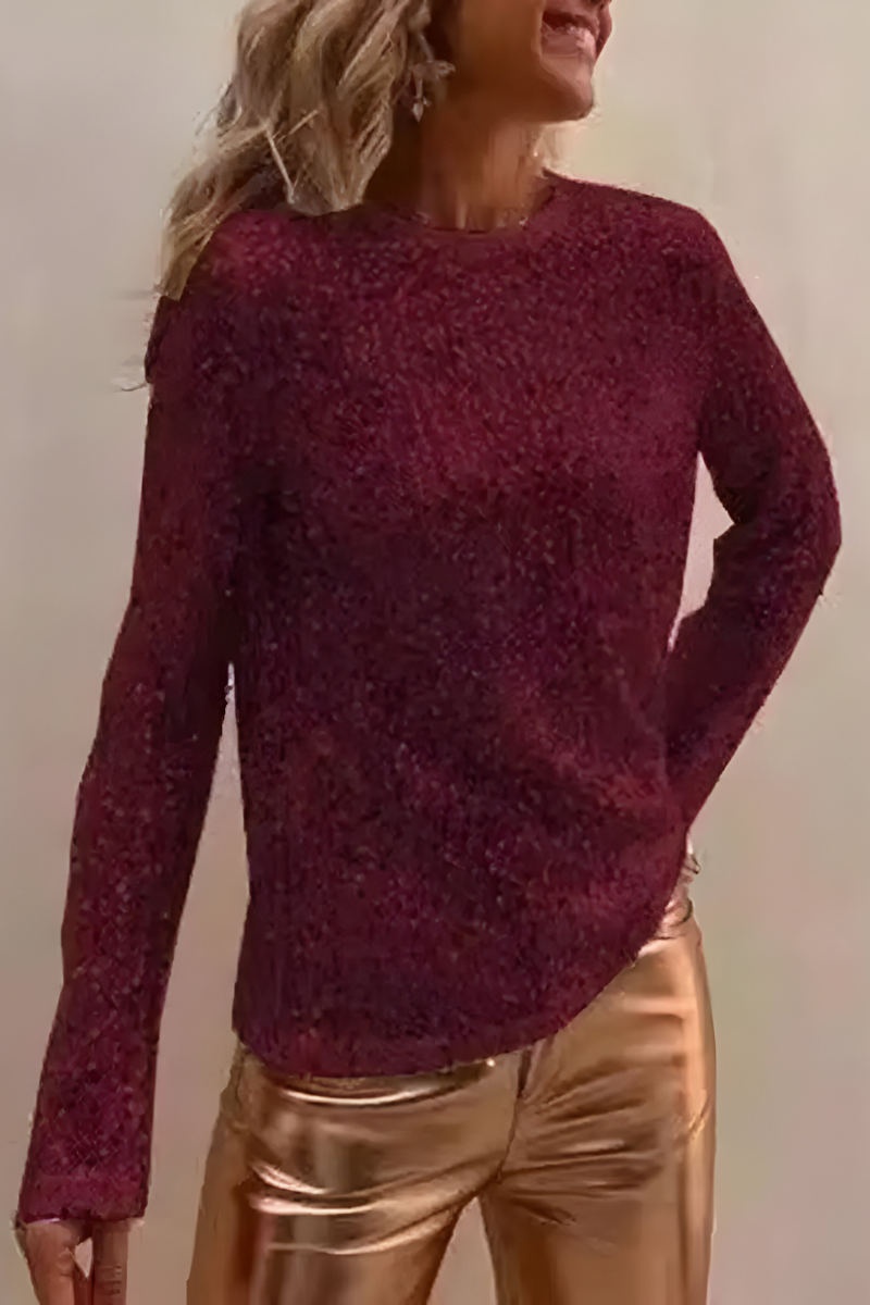 Nela™ | Elegant Long-Sleeve Sequin Top