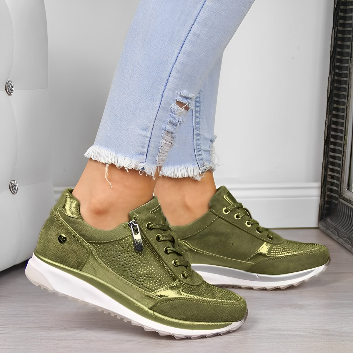 Tracey™ | Orthopaedic Wedge Sneakers with Side Zip