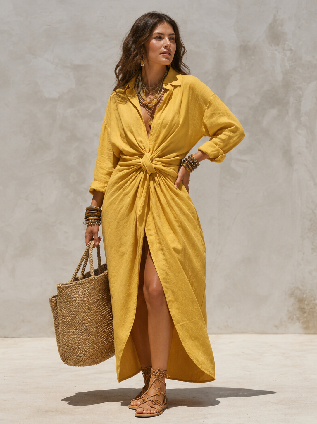 Isabelle™ | Tummy-Flattering Dress with Button Detail