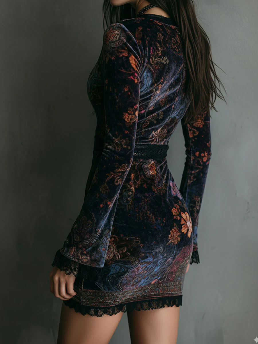 Lona™ | Elegant Short Velvet Dress
