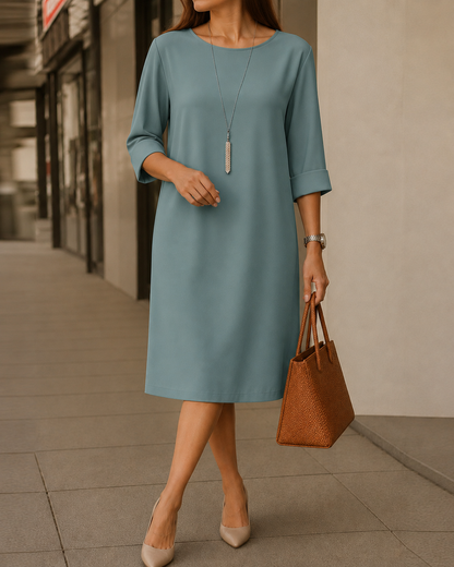 Mathilde™ | Tummy-Flattering Midi Dress with Pockets