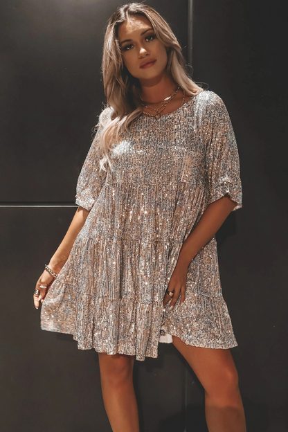 Lilia™ | Elegant Flowing Sequin Party Dress
