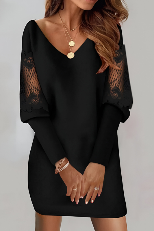 Mila™ | Elegant Lace-Sleeve Dress
