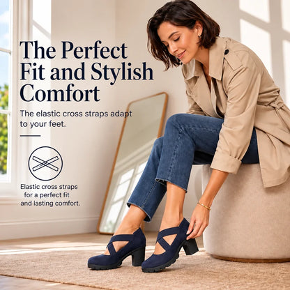 Julie™ | Orthopaedic Platform Heels with Cross Straps
