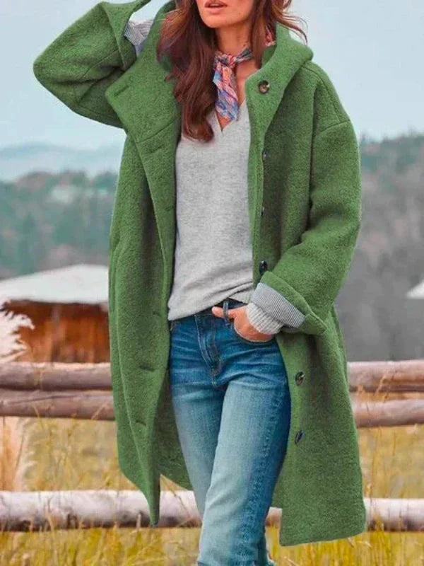 Julie™ | Long Wool Winter Coat with Hood 5