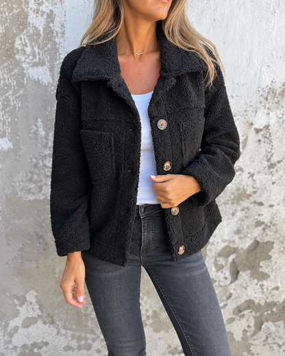 Angela™ | Soft Teddy Coat With Buttons