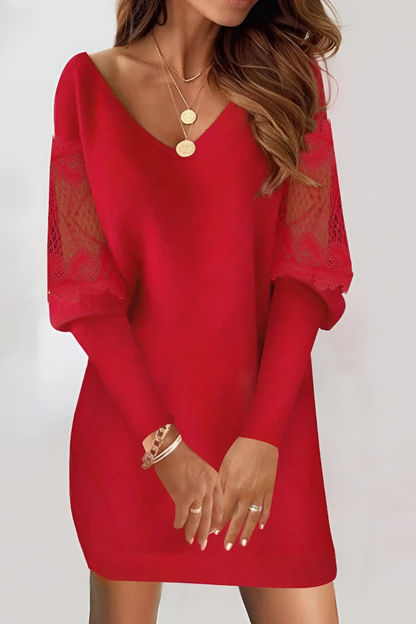 Mila™ | Elegant Lace-Sleeve Dress