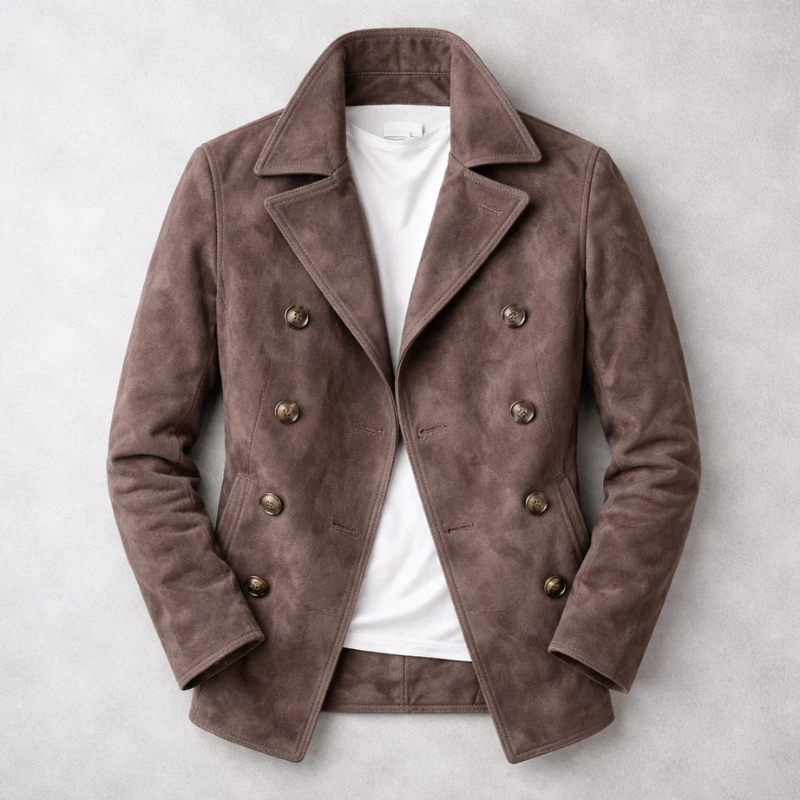 David™ | Suede Double-Breasted Jacket 3