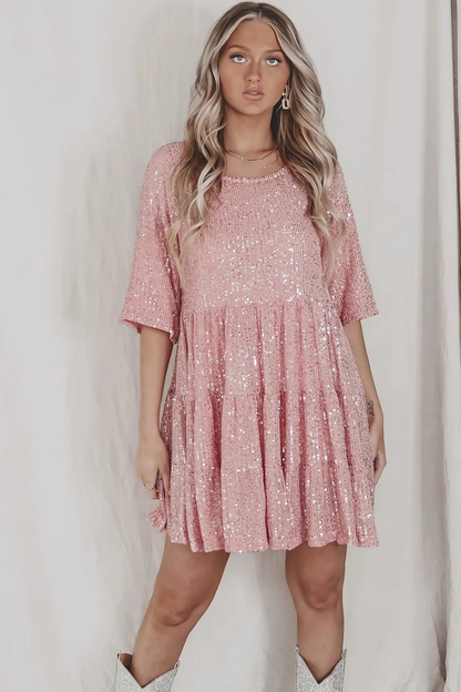 Lilia™ | Elegant Flowing Sequin Party Dress