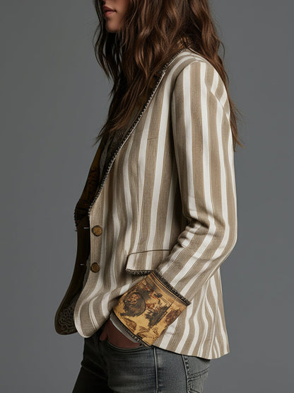 Christine™ | Bohemian Blazer with Stripes