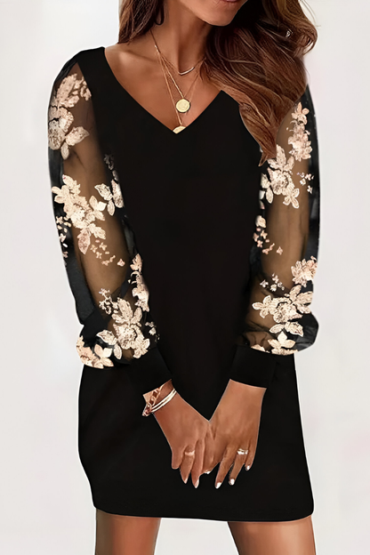 Mila™ | Elegant Lace-Sleeve Dress
