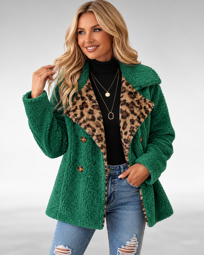 Karen™ | Teddy Jacket with Leopard Detail