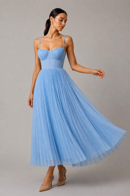 Margaux™ | Elegant Pleated Tummy-Flattering Maxi Dress