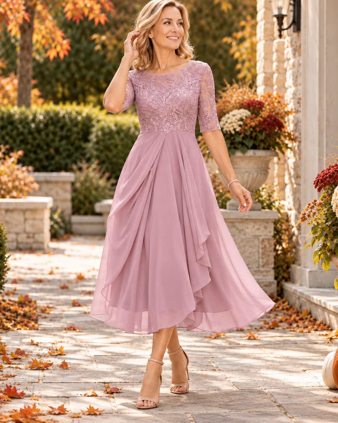 Tracey™ | Tummy-Control Lace Midi Dress