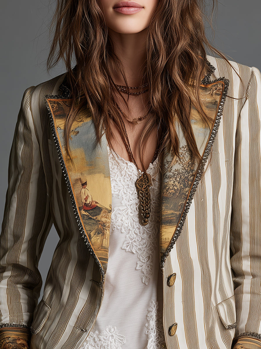 Christine™ | Bohemian Blazer with Stripes