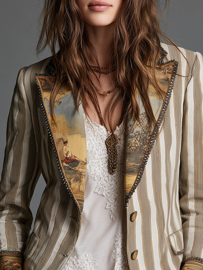 Christine™ | Bohemian Blazer with Stripes