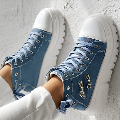 Elin™ | Orthopaedic High-Top Denim Trainers