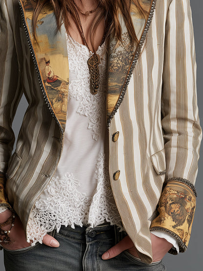 Christine™ | Bohemian Blazer with Stripes