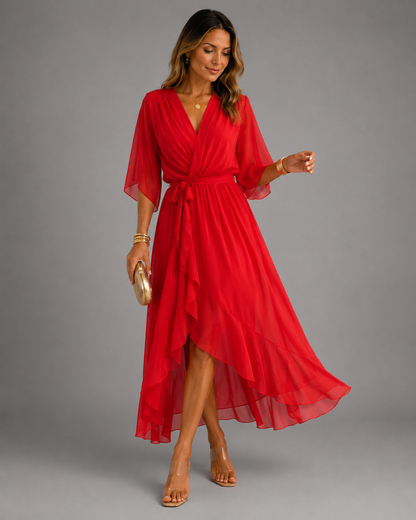 Isabelle™ | Tummy-Flattering Chiffon Maxi Dress