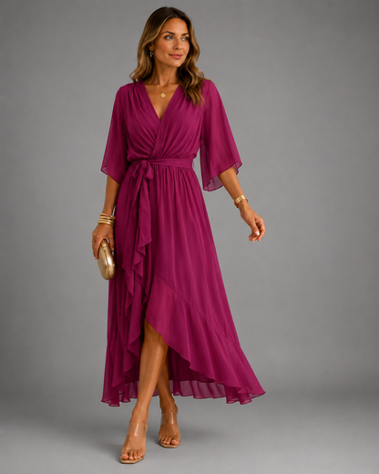 Isabelle™ | Tummy-Flattering Chiffon Maxi Dress