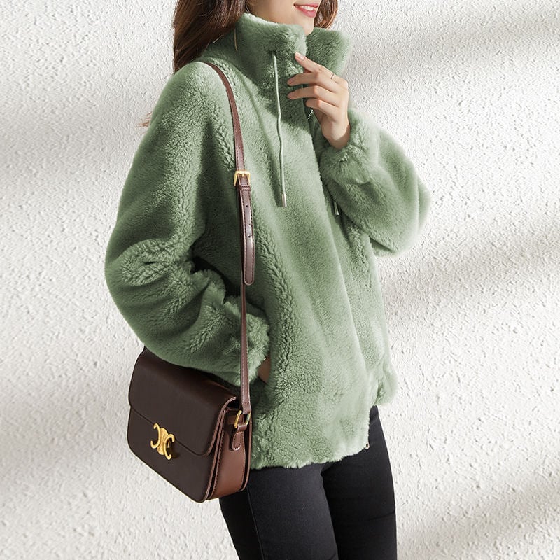 Tracey™ | Soft Teddy Jacket with Stand Collar 3