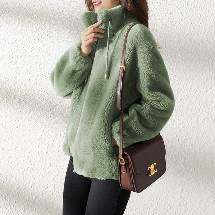 Tracey™ | Soft Teddy Jacket with Stand Collar 2