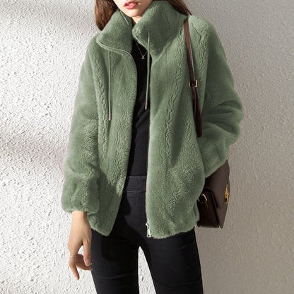 Tracey™ | Soft Teddy Jacket with Stand Collar