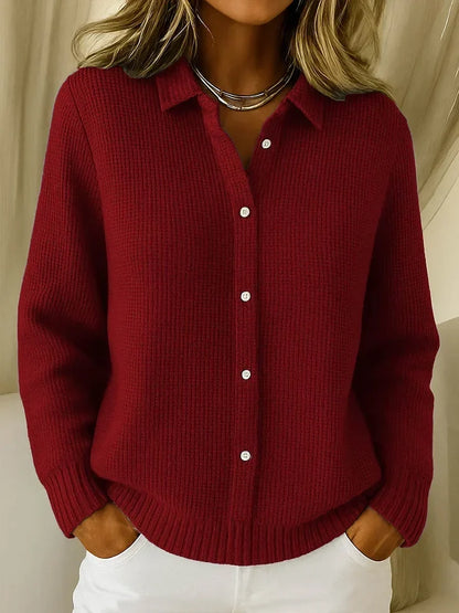 Nivra™ | Comfortable Knitted Collared Jumper