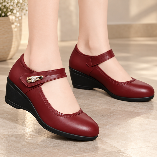 Nola™ | Orthopaedic Leather Wedge Shoes