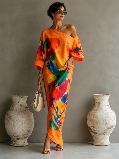 Daniella™ | Flowing Abstract Maxi Dress
