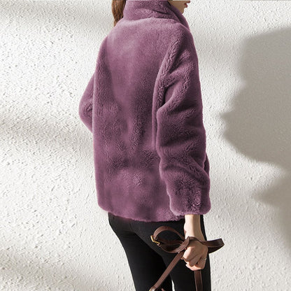 Tracey™ | Soft Teddy Jacket with Stand Collar 5