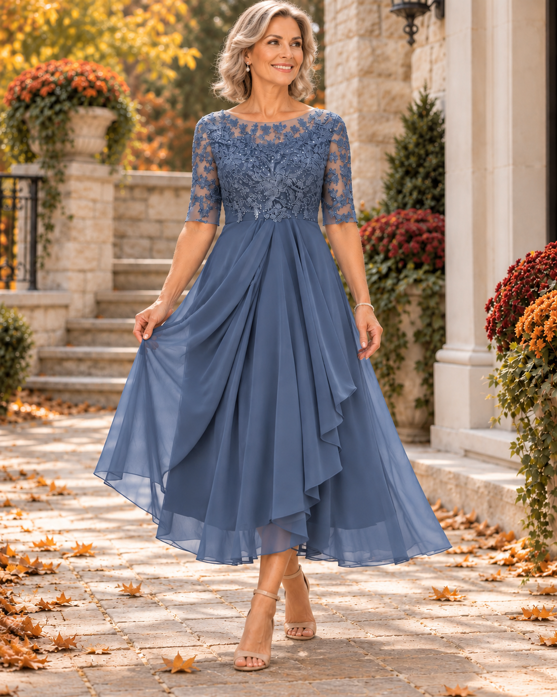 Tracey™ | Tummy-Control Lace Midi Dress