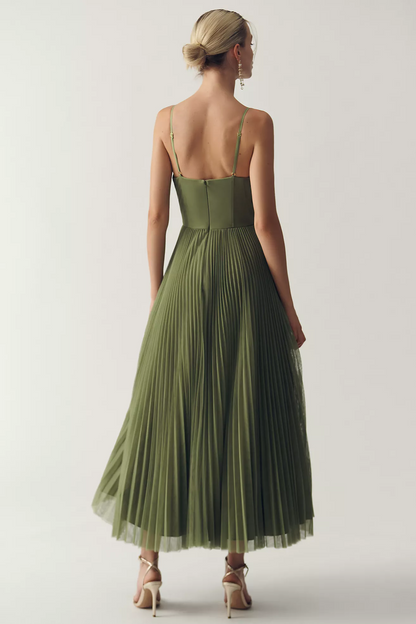 Margaux™ | Elegant Pleated Tummy-Flattering Maxi Dress