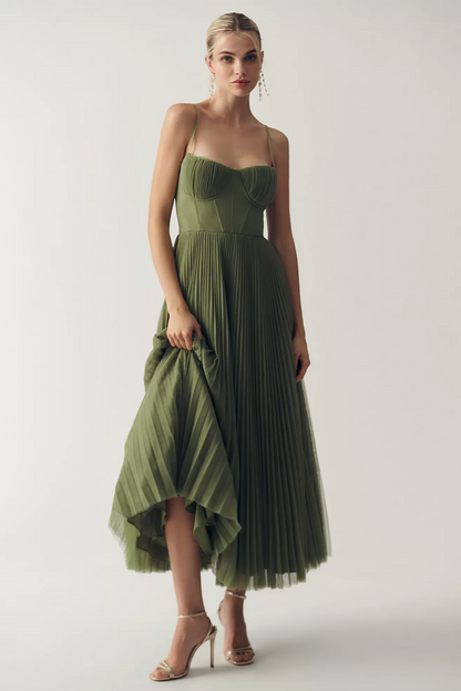 Margaux™ | Elegant Pleated Tummy-Flattering Maxi Dress