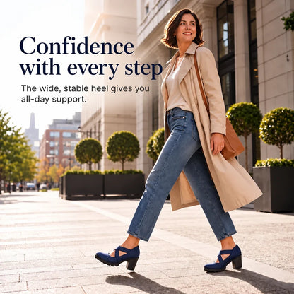 Julie™ | Orthopaedic Platform Heels with Cross Straps