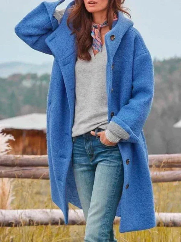 Julie™ | Long Wool Winter Coat with Hood 4