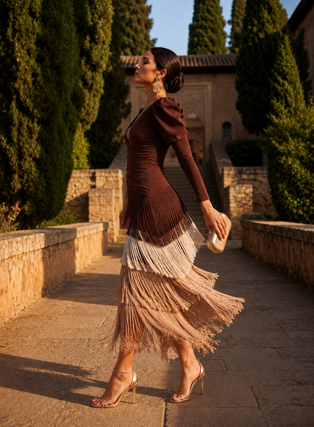 Sarah™ | Elegant Tummy-Control Dress with Fringes