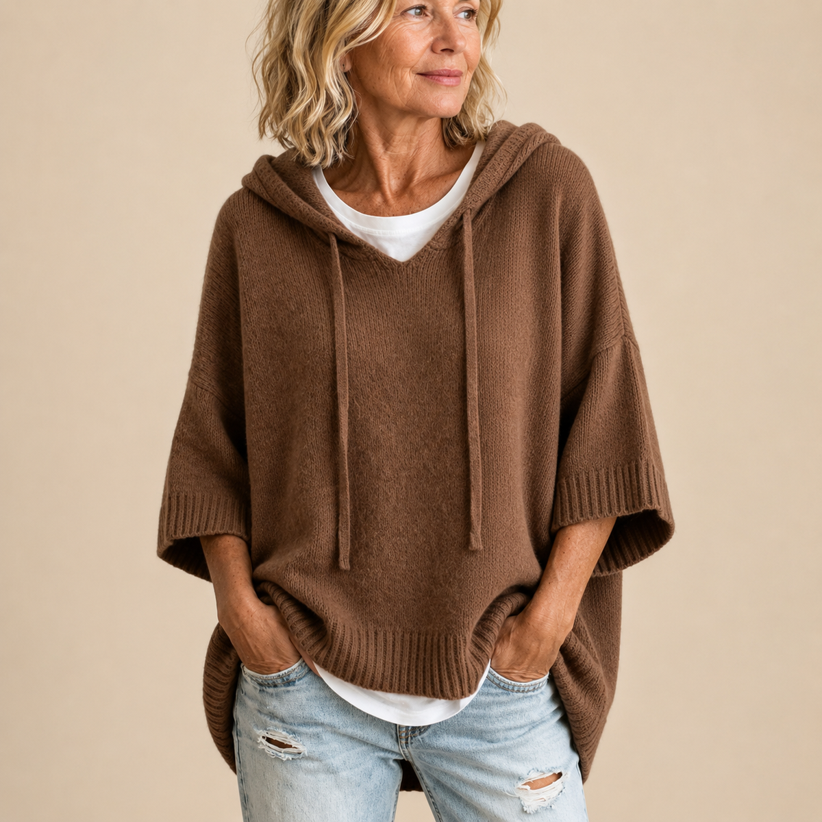 Susan™ | Comfortable Knitted Poncho with Hood 13