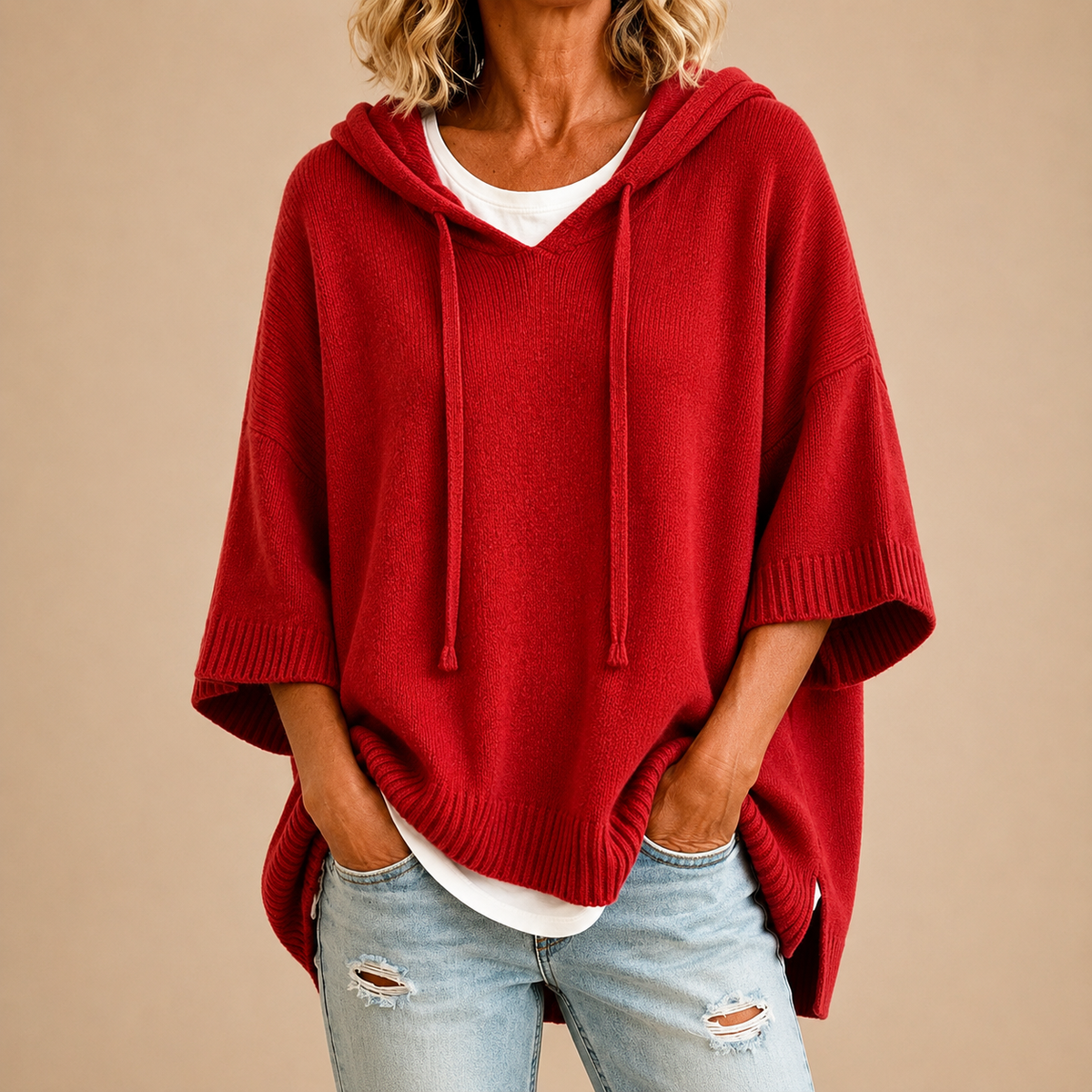 Susan™ | Comfortable Knitted Poncho with Hood 10