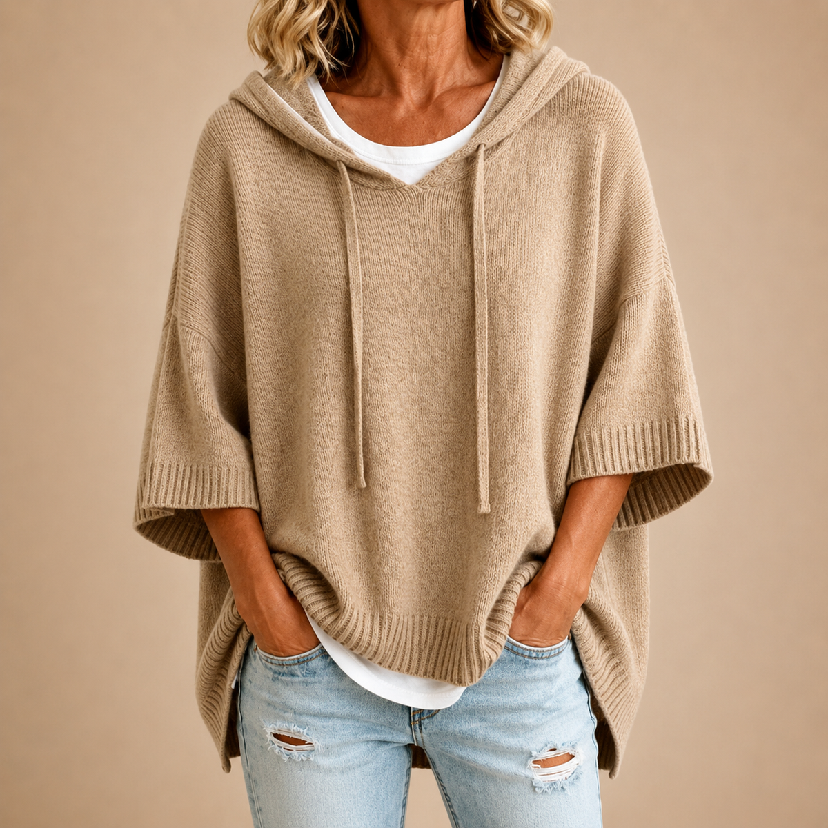 Susan™ | Comfortable Knitted Poncho with Hood 6