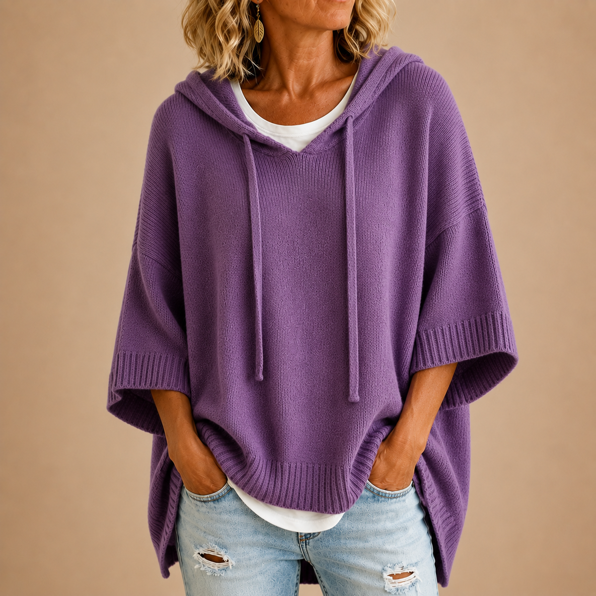 Susan™ | Comfortable Knitted Poncho with Hood 9