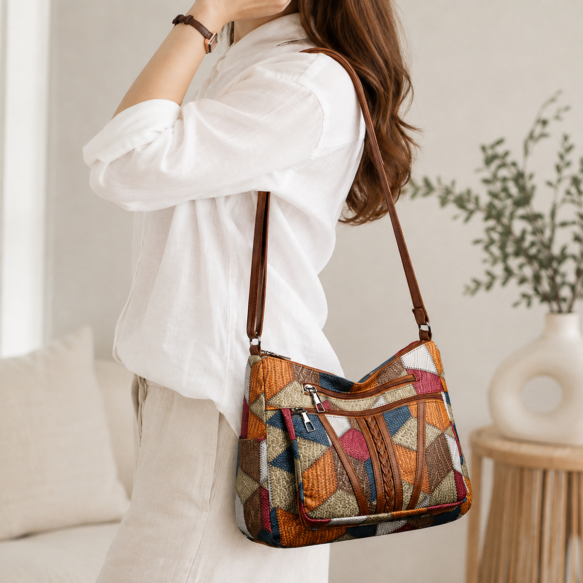 Karen™ | Colourful Patchwork Shoulder Bag 5