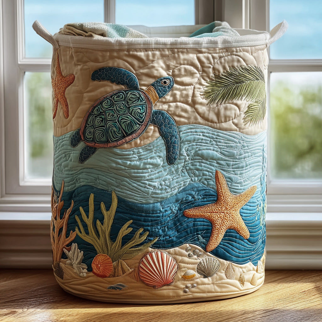 CORAL | COASTAL HARMONY HAND MADE LAUNDRY BASKET