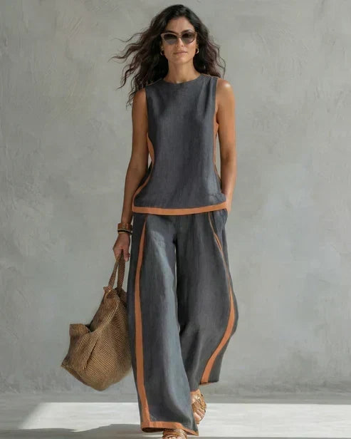 Hannah | Set with Contrast Trim