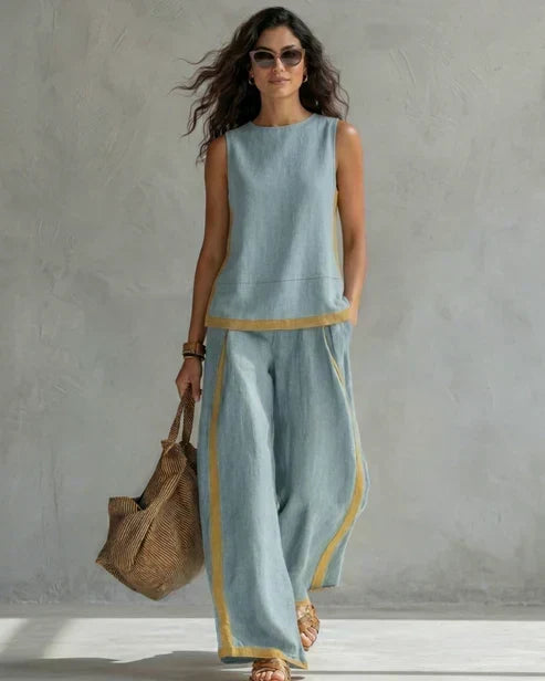 Hannah | Set with Contrast Trim