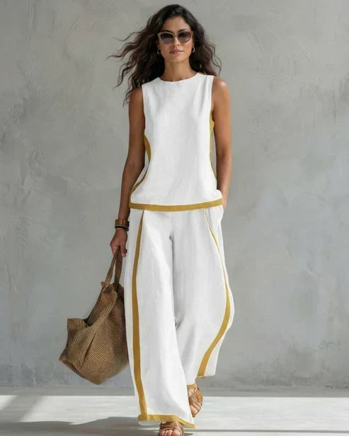 Hannah | Set with Contrast Trim