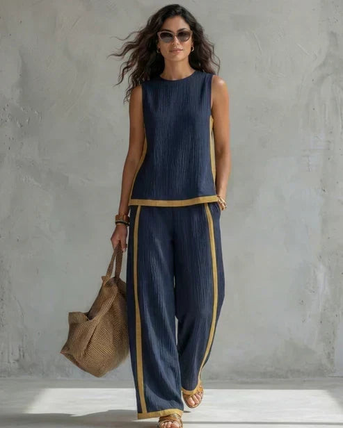 Hannah | Set with Contrast Trim