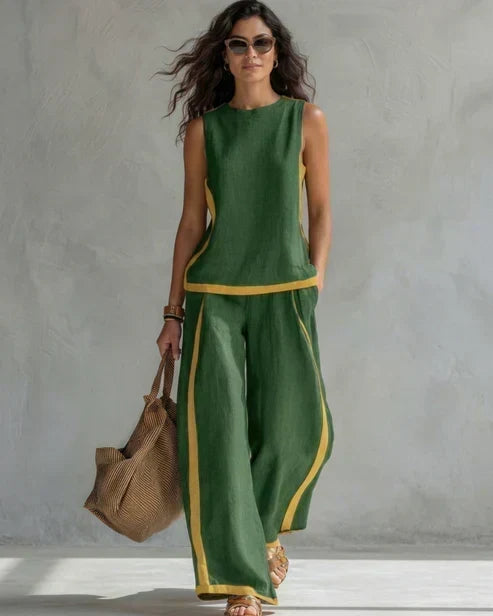 Hannah | Set with Contrast Trim